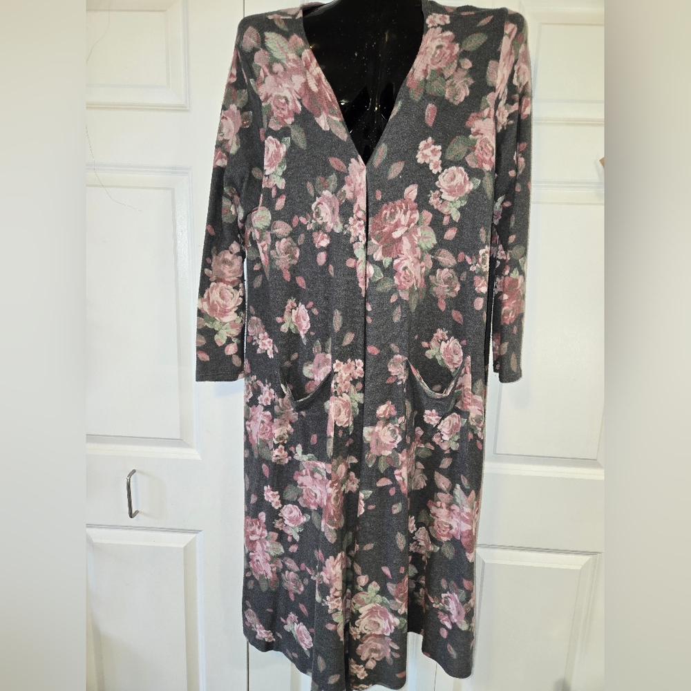 LLR Lularoe Sarah Cardigan XL floral long duster